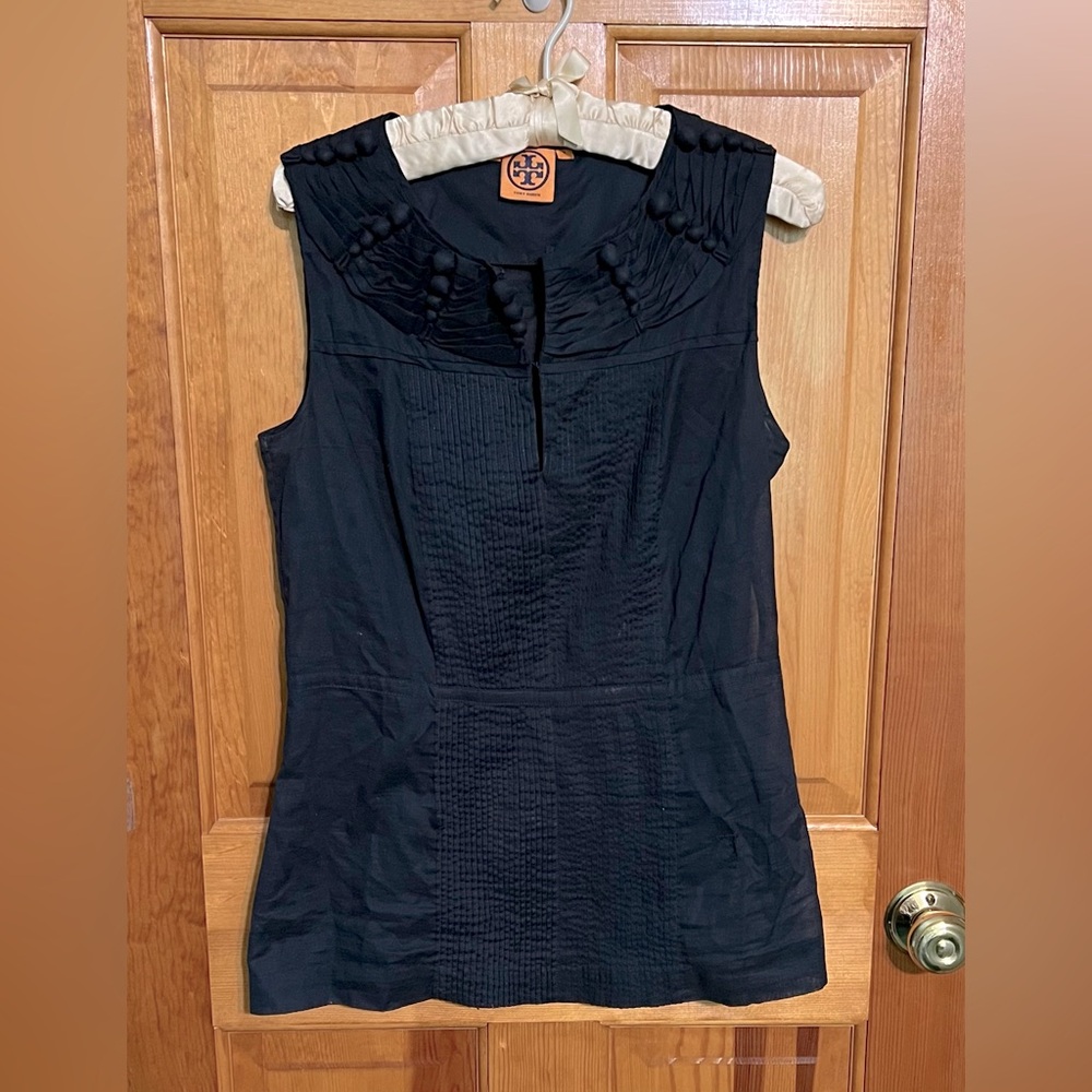 Tory Burch Dark Navy Sleeveless Blouse SIZE 6